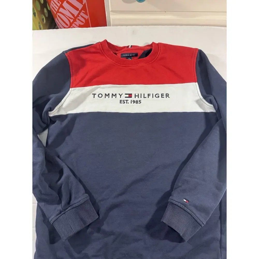 Tommy Hilfiger Boys Pullover Crewneck Sweatshirt Colorblock Logo XL